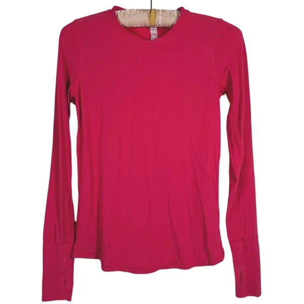 Lululemon Sunaway Runaway Long Sleeve Top Size 4 Pink Running Training Fitness - Image 2