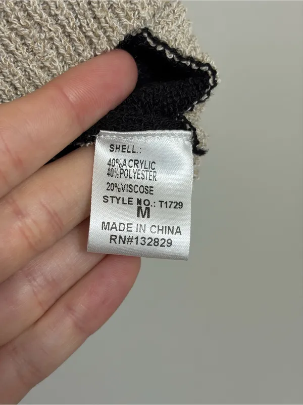 NEW Miou Muse V Neck Cropped Sweater Vest in Black and Beige Stripe - Size M - Image 6