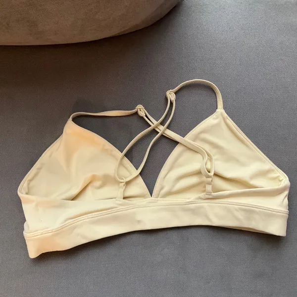 Alo Yoga Splendor Bra Candlelight Yellow/White M - Image 4