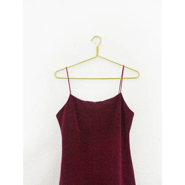 Mango Lurex Glitter Strap Mini Dress Size Small Metallic Stretch Going Out - Image 5
