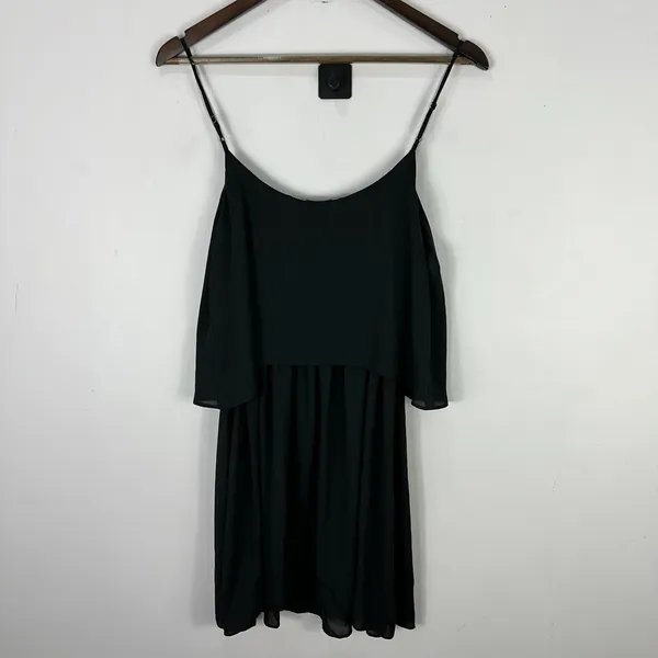 ZOA New‎ York Dress M Black Minimalist Overlay Layered Evening Cocktail Party - Image 5