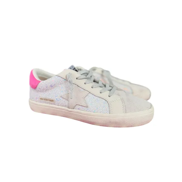 Vintage Havana Flair 32 Pink Suede Multi Glitter Star Sneakers Size 7.5 - Image 10