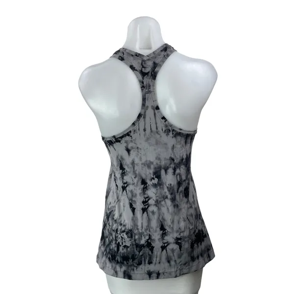 Lululemon Women's Black Tie Dye Scoop Neck Racerback Athletic Tank Top Size M - Image 3