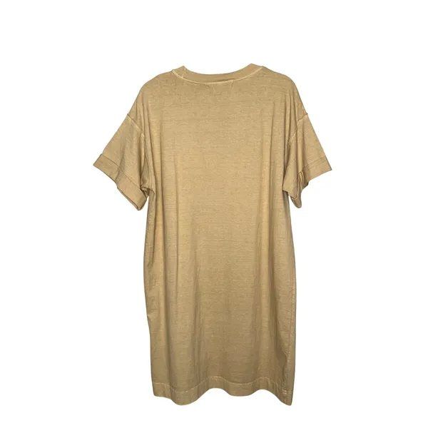 FP Beach T-Shirt Dress Women XS Tan Excellent Cotton Slit Mini - Image 4