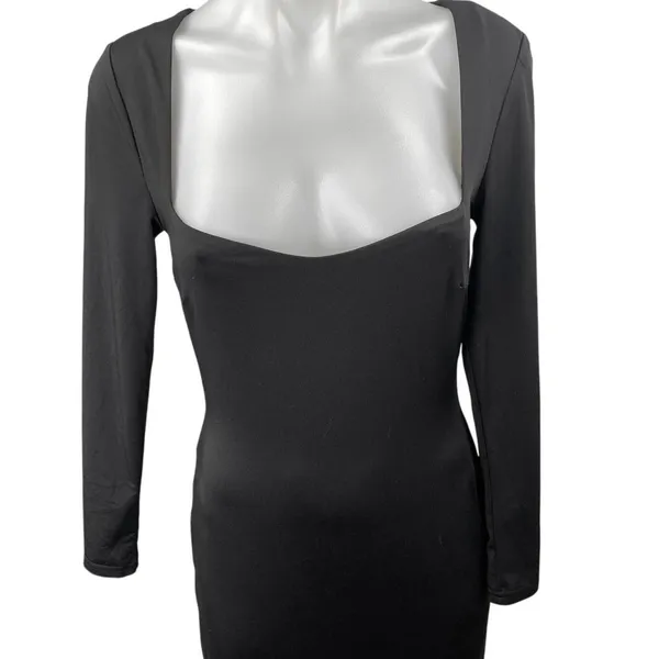 Princess Polly Black Sweetheart Neck Long Sleeve Backless Midi Bodycon Dress 6 - Image 3