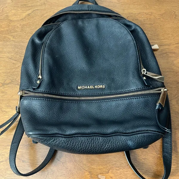 Michael Kors Black Leather Backpack - Image 8