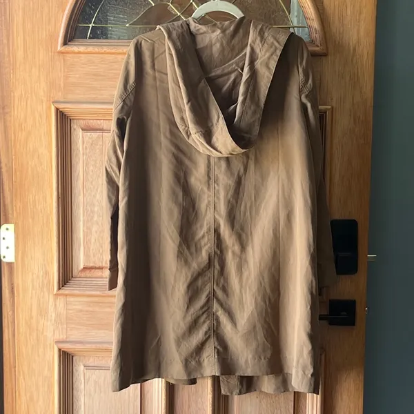 RVCA Tan Hooded Duster; Modal Jacket - Image 3