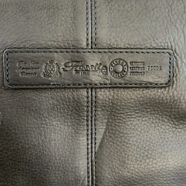 Fossil Black Leather Vintage Crossbody Purse 10"x10"x3.5" - Image 4