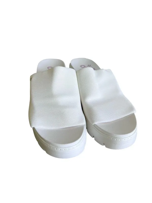 Dr. Scholl's Check Doubts White Platform Wedge Women's Sandal Size 8 #B1293 - Image 3