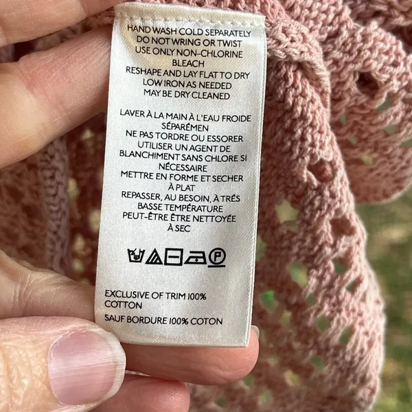 Free People Pointelle Pullover Sweater In Mauve Rose Size L. NEW - Image 14