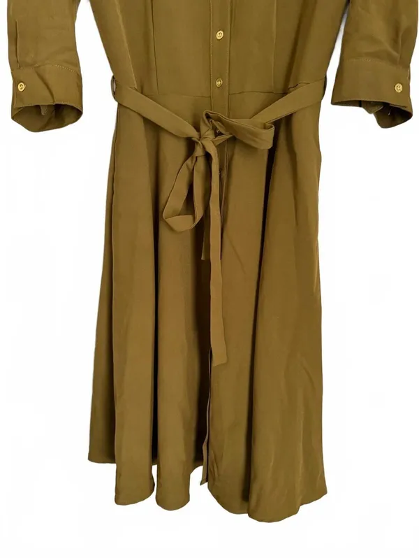 Sharagano NEW Women's Shirt Dress Size 6 Olive Green Classic City Office Preppy - Image 3