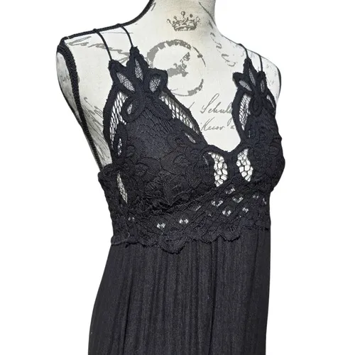 Free People -1211 Women's One Adella‎ Slip Lace Dress in Black Size Small - Image 5