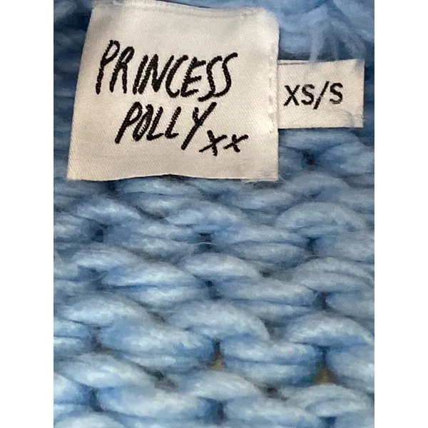 Princess Polly Lester Womens Blue Crochet Long Sleeve Cardigan Sweater Top Sz XS - Image 5