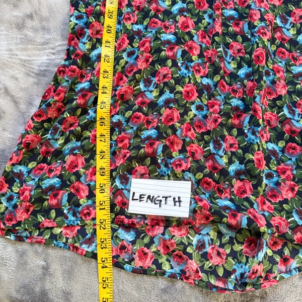 NastyGal Maxi Dress 2 Black Red Floral Open Cowl Back Side Slit‎ Dark Romance - Image 12