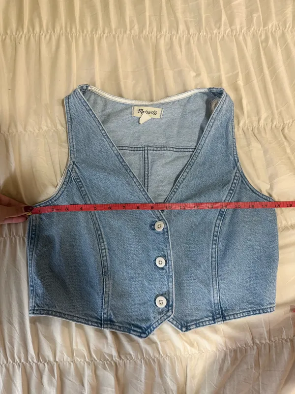 Madewell Katrina Denim Crop Vest Top - Image 5