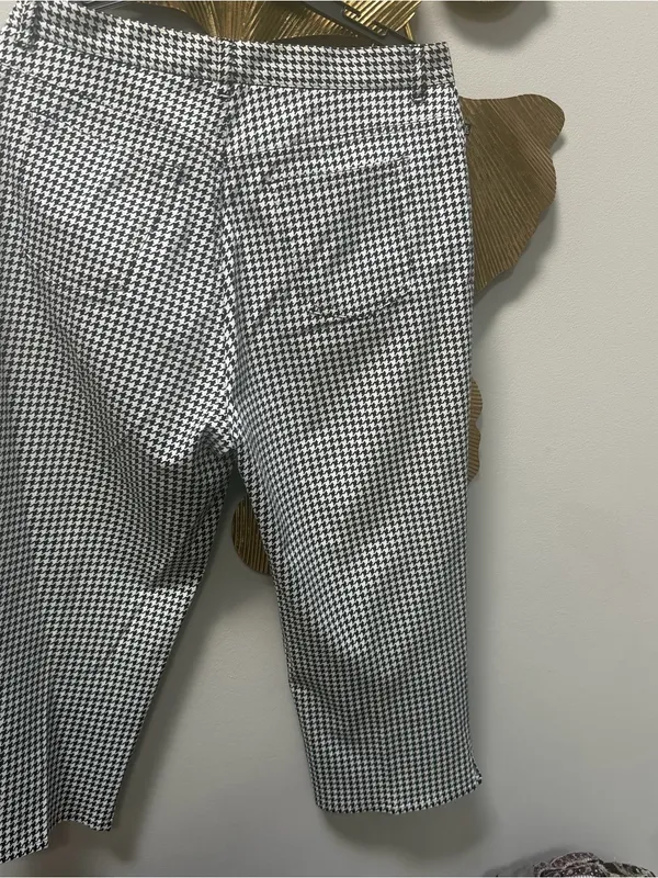 Lauren Ralph Lauren black and white houndstooth capri dress pants 14 - Image 5