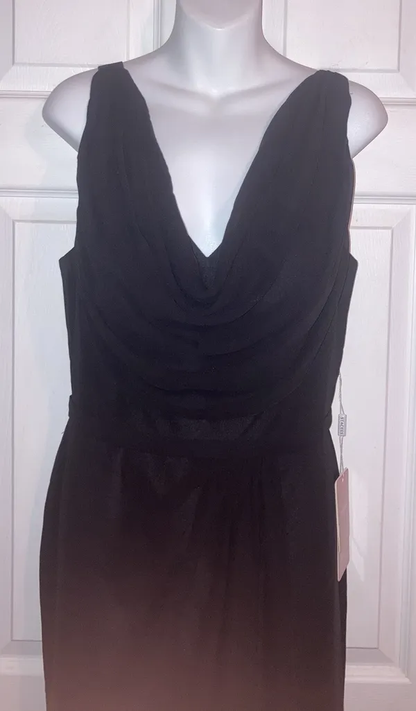Women’s STACEES Formal Black Sweetheart Sweep Train Dress Size 12 Bust 39 New - Image 13