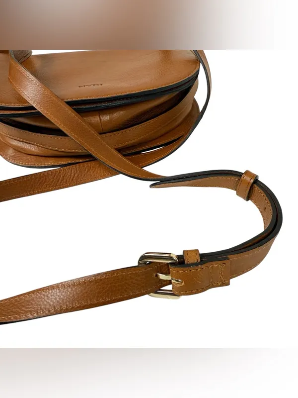 NYDJ‎ Leather Half Moon Crossbody Bag Brown - Image 5