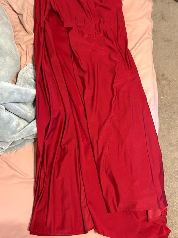 Cinderella Divine Prom Dress Burgundy Satin - Image 6