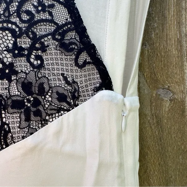 NWT Anthropologie Maeve Lace T-Shirt Dress Black White XS - Image 5
