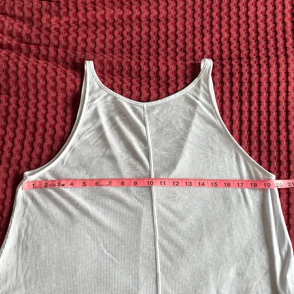 Free People White Tank Top M Sleeveless Open Back Flowy Boho Minimalist Top - Image 8