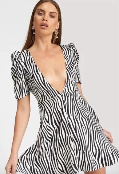 LIONESS Ask Anything Zebra Print Mini Dress NWT - Image 4
