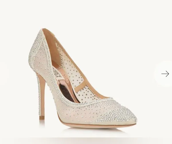 NWB badgley mischka size 8.5 heel Weslee Crystal Embellished Evening Shoe bling - Image 2