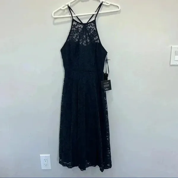 Lulu’s NWT My Kingdom Navy Blue Lace Strappy‎ Back Midi Dress Womens Size… - Image 3
