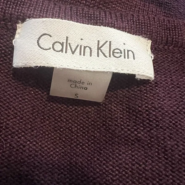 Calvin‎ Klein Women’s Sweater Dress Small Burgundy - Image 3