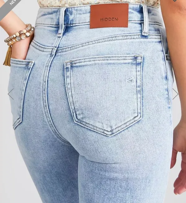 Buckle hidden straight leg jeans - Image 5