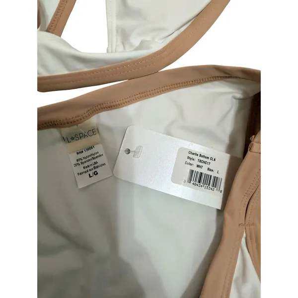 L Space Farrah White Tan top S Charlie bottom L High Leg Bikini Set‎ Swimwear S - Image 7
