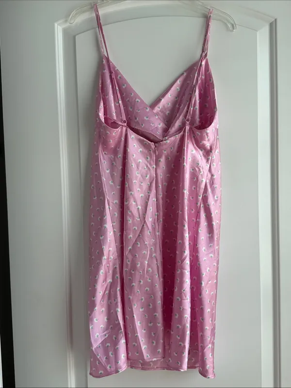 Zara Pink Floral Cowl Neck Slip - Image 3