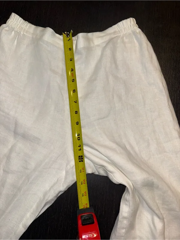Amelline White Wide Leg Linen Pants Lightweight Laganlook Minimalist - Image 4