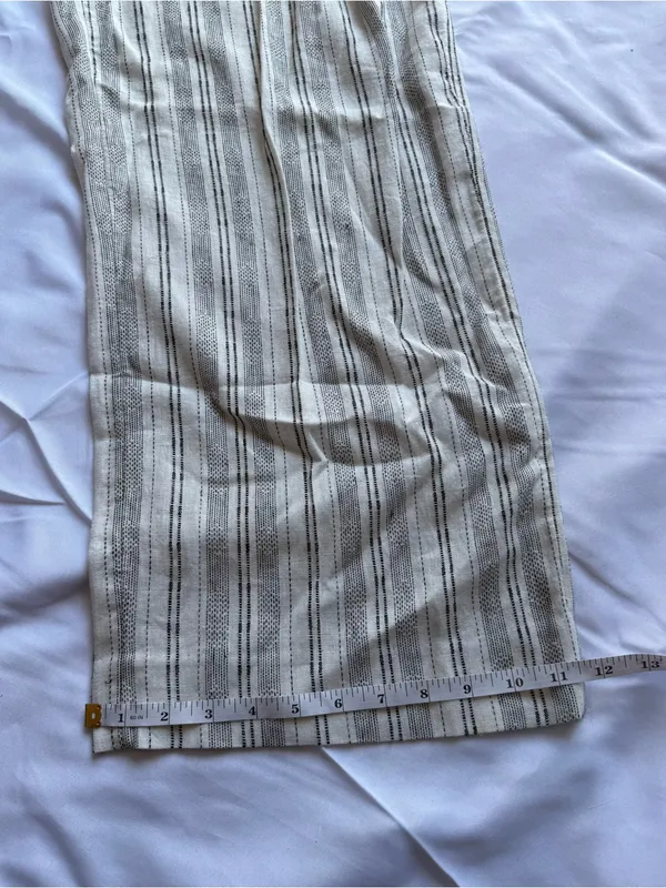 Anthropologie Ett:Twa Mauritius Paperbag Waisted Belted White Black Pants Size 0 - Image 10