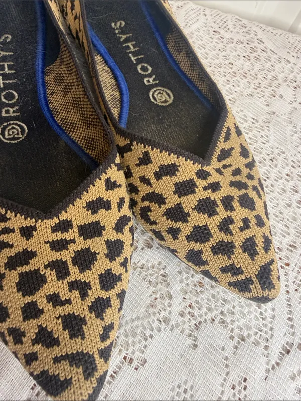 Rothy's Leopard Print Pointed Flats slip on sz 7 - Image 3