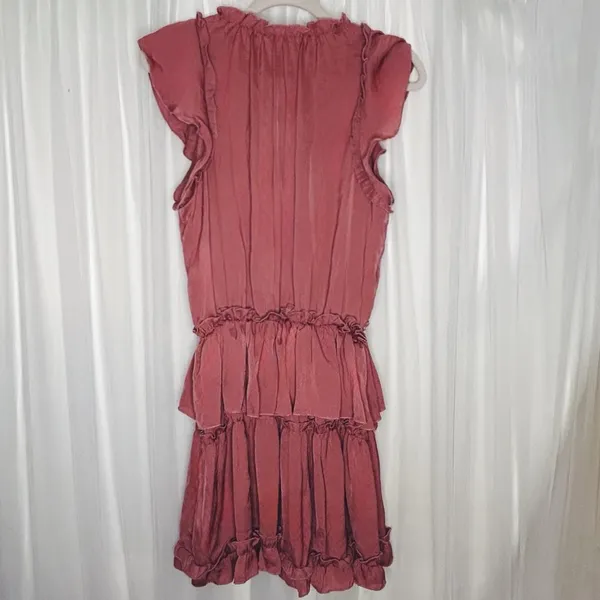 Pink Ruffled Tiered Mini Sundress - Image 2