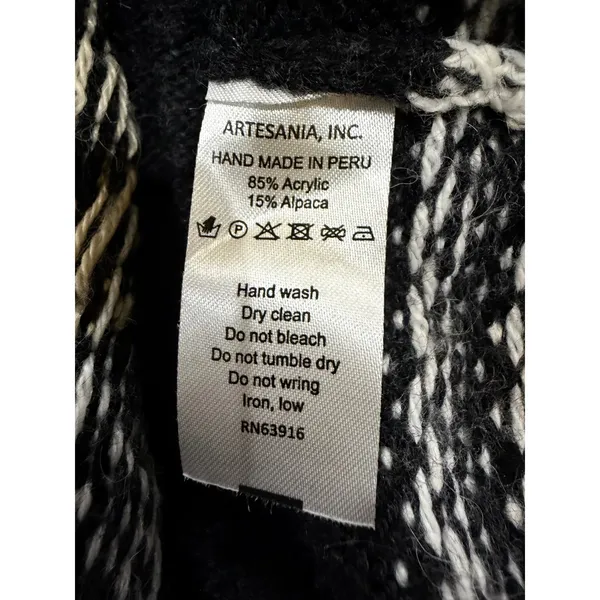 Artesania 1983 Alpaca Fair Isle Sweater XL Nordic Scandi Hand Knit Peru - Image 8