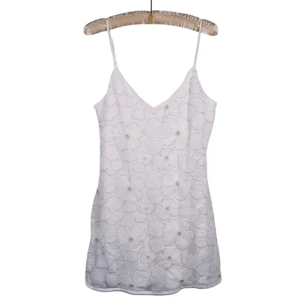 NWT Abercrombie Beaded Pearl Floral Mini Dress Size L White Bridal Event Party - Image 3