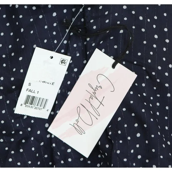 NWT Crystal Doll Short Sleeve Fit Flare Dress Navy Blue / White S - Image 9