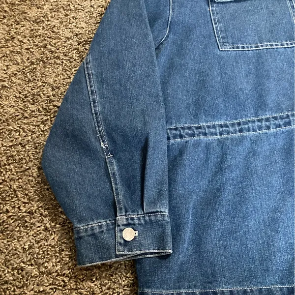 Cavalini Clothing Dark Wash Denim Shirt Jacket Shacket 3X NWT - Image 5