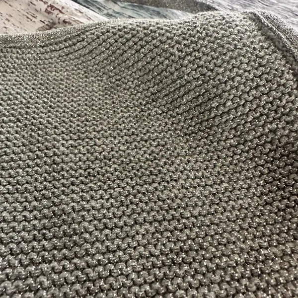 NWT Zara Metallic Silver Open Back Knit Top - Image 5