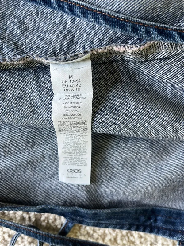 ASOS Denim Tie-Front Vest in Dark Blue - Image 6