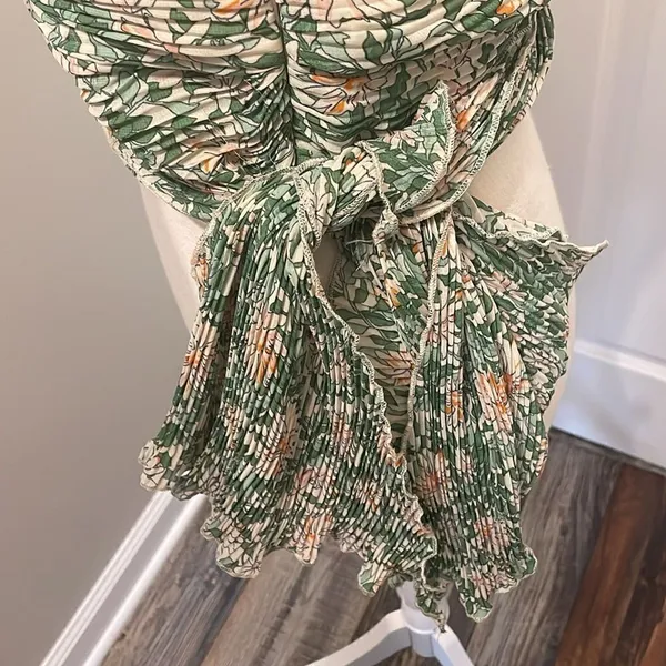 Lulu’s Grow Toward Love Green Floral Print Pleated One-Shoulder Top - Image 7