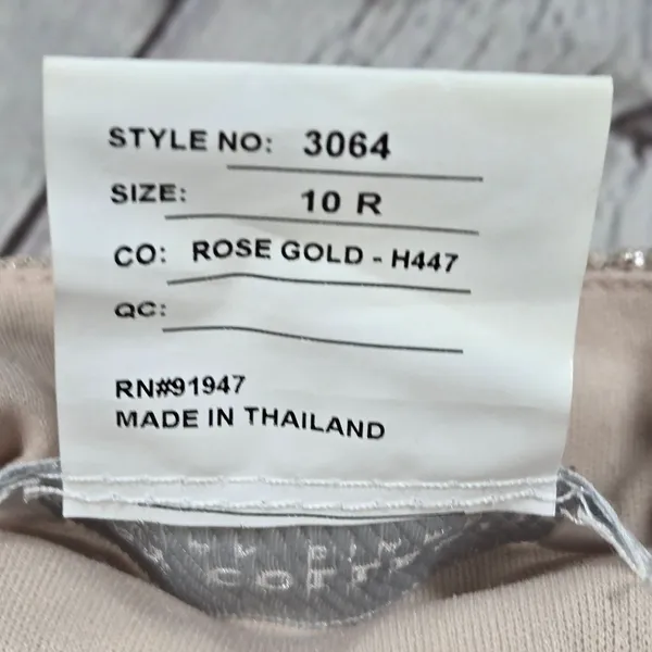 Dessy Collection Soho Metallic Flared Gown Rose Gold Size 10 R Style 3064‎ - Image 9