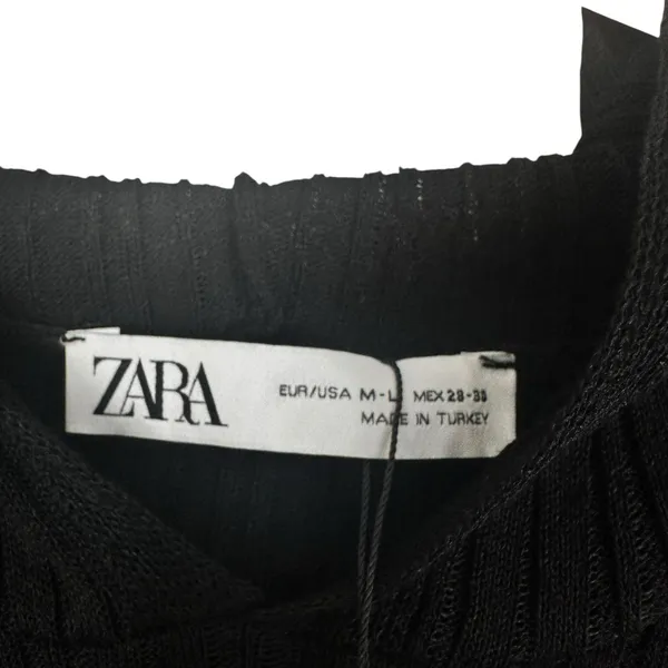 Zara Hooded Sleeveless Midi Dress Black Side Slit Sheer Size M/L NWT - Image 3