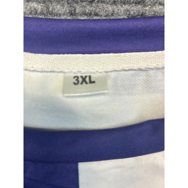 Purple‎ White Striped Colorblock Long Sleeve Crewneck Top Oversized Womens 3XL - Image 7