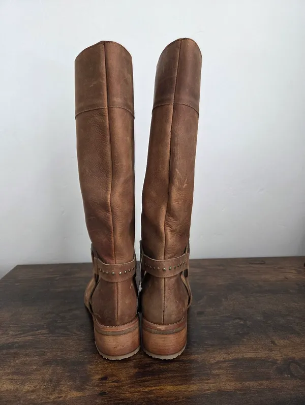 NEW Giorgia Galassi Tall Riding Boots Harness Leather Boho Equestrian Hippie 12 - Image 11