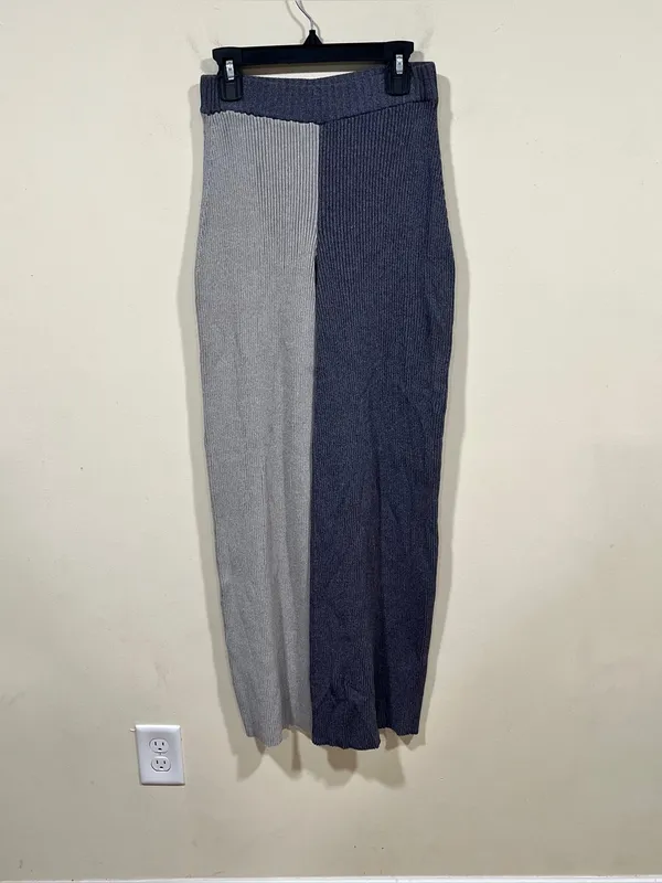 STAUD Milton Colour-block Ribbed-knit pants size XS trousers EUC grey - Image 2