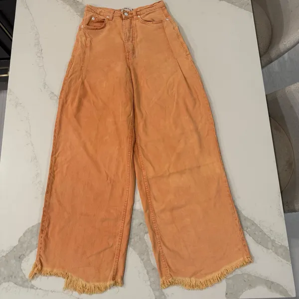 Free People We The Free Old West Slouchy HighRise WideLeg Pants Womens 25 Orange - Image 2