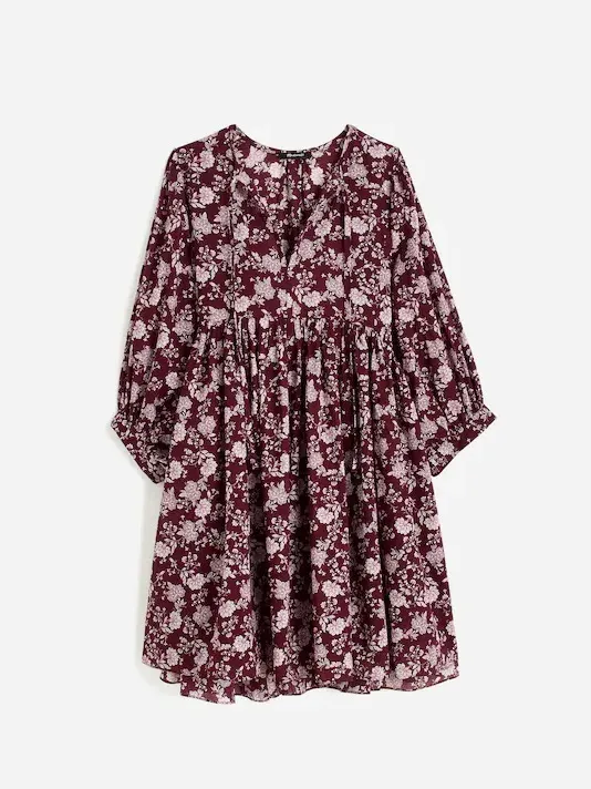 Madewell nwt size XL Splitneck Puff-Sleeve Dress in Floral - Image 5